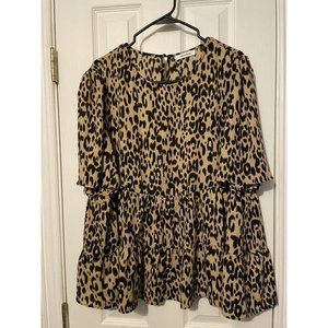 Mittoshop Blouse/Tunic, Beige/Black, Size 2X